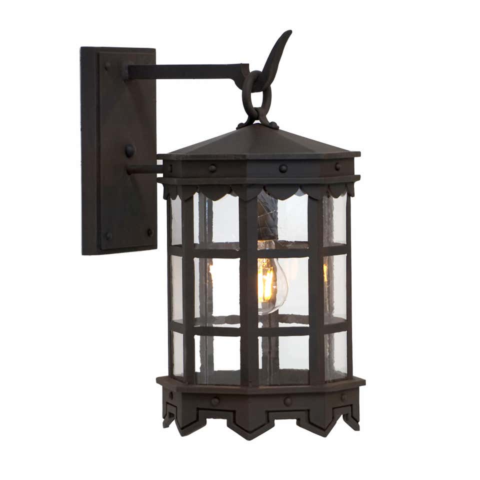 7605-1 Contemporary Style Wrought Iron Outdoor Lantern | Spanish 7605-1 Contemporary Style Wrought Iron Outdoor Lantern | Spanish