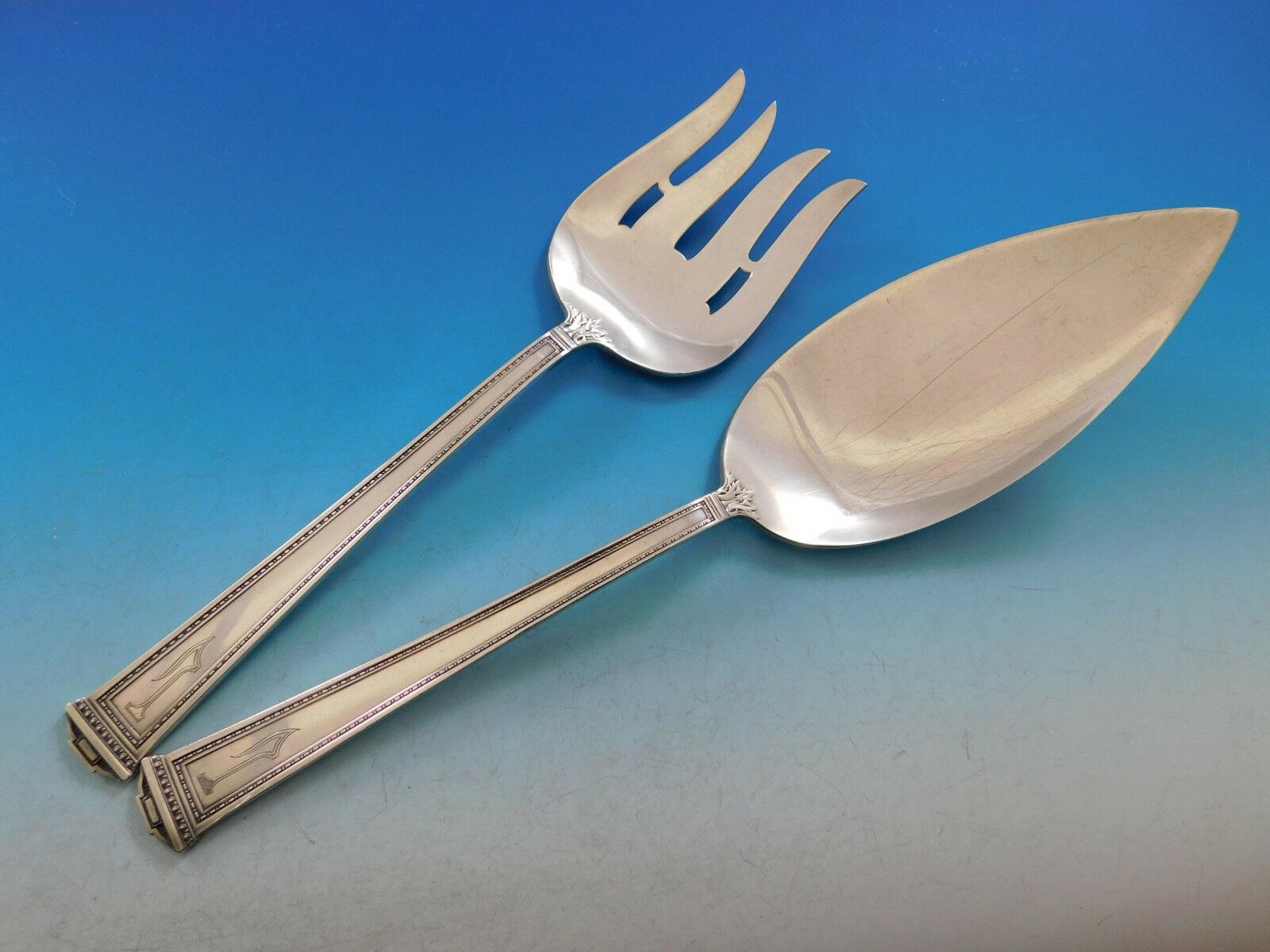 Pantheon by International Sterling Silver Flatware Set 8 Service 113 pcs L Mono 4