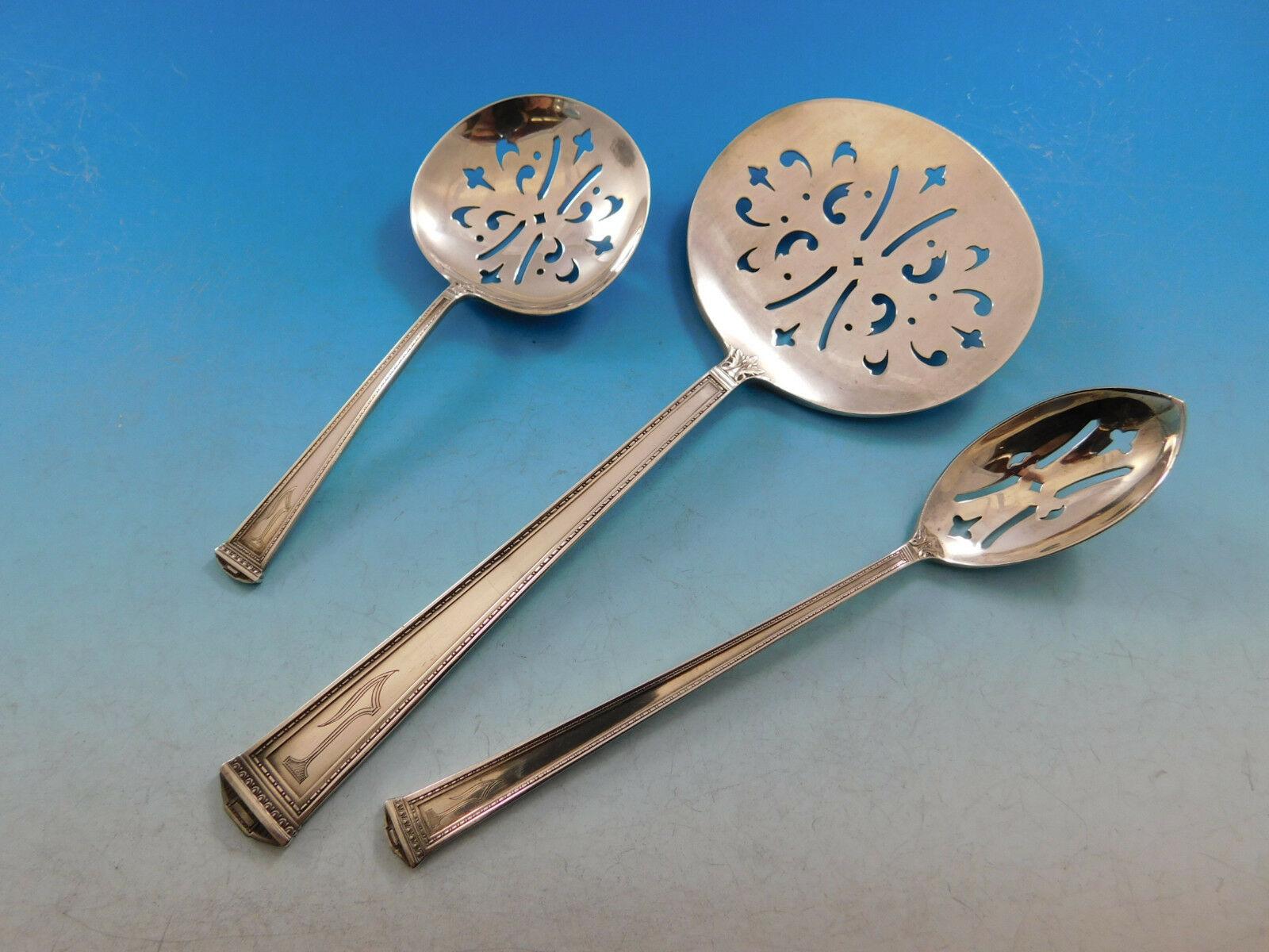 Pantheon by International Sterling Silver Flatware Set 8 Service 113 pcs L Mono 1