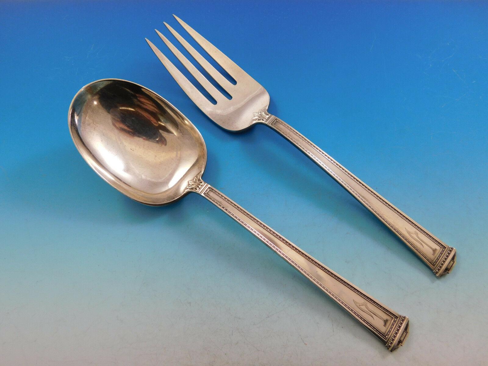 Pantheon by International Sterling Silver Flatware Set 8 Service 113 pcs L Mono 3