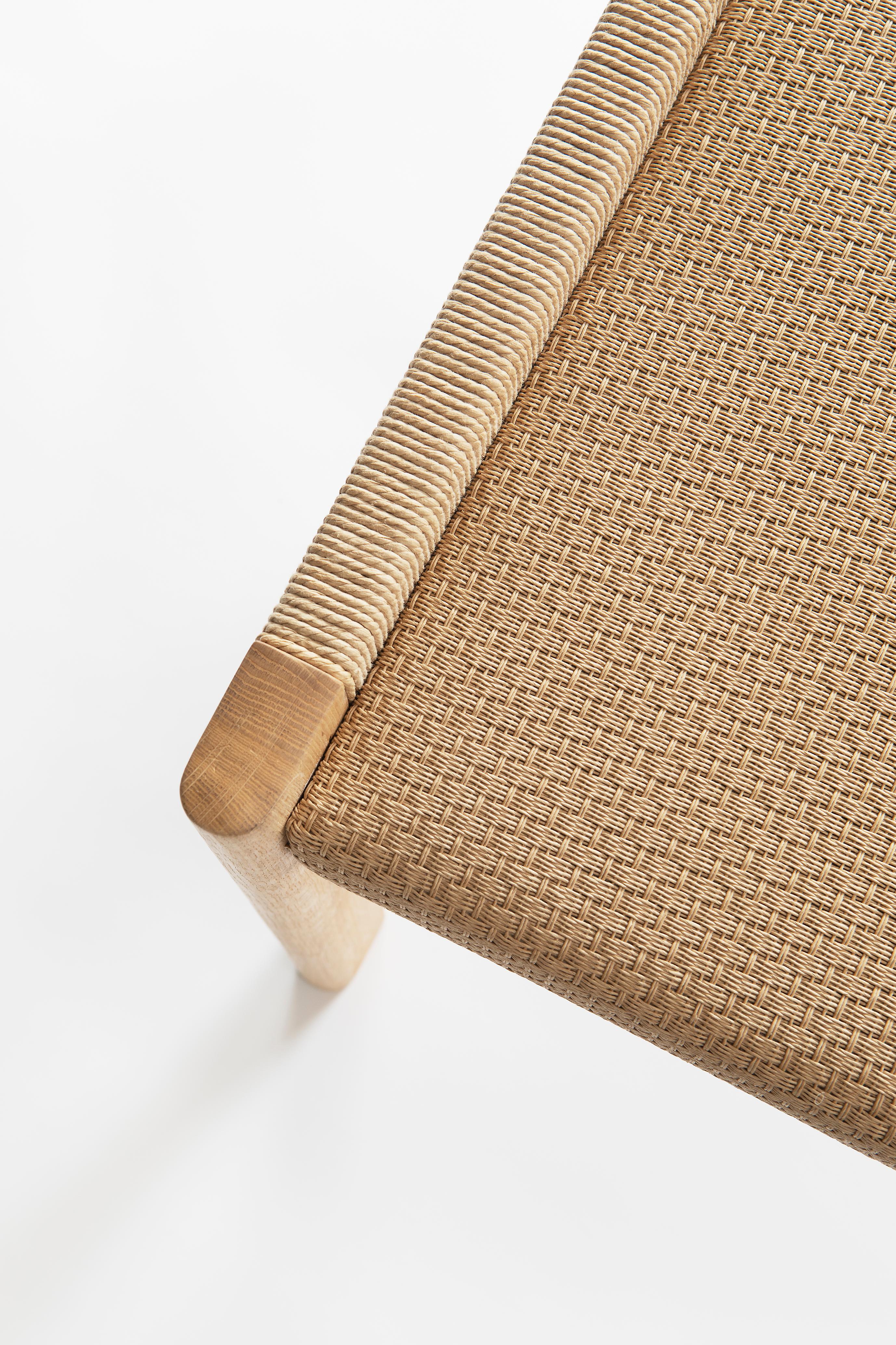 Papercord Detalji Bench in Oak and Paper Yarn by Jenni Roininen & Ritva Puotila For Sale