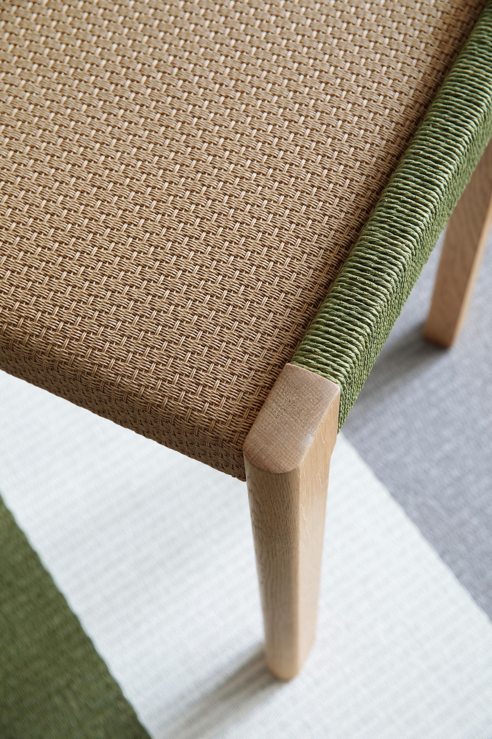 Detalji Bench Short in Oak and Paper Yarn by Jenni Roininen & Ritva Puotila In New Condition For Sale In Fiskars, FI