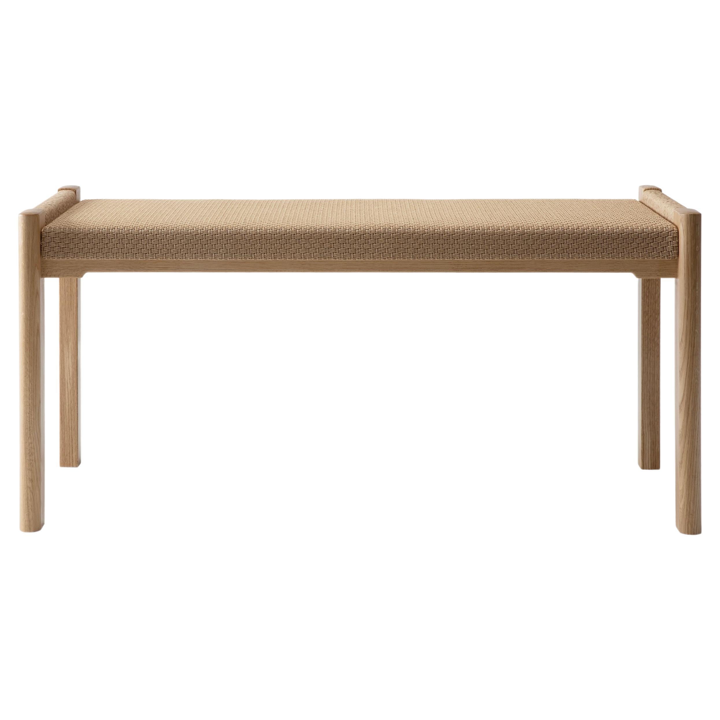 Detalji Bench Short in Oak and Paper Yarn by Jenni Roininen & Ritva Puotila For Sale