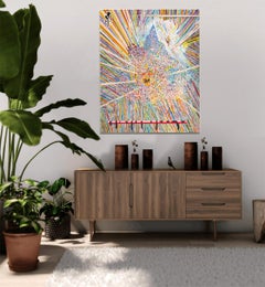 Center 1 de Detlef Aderhold - Grande peinture abstraite contemporaine énergique