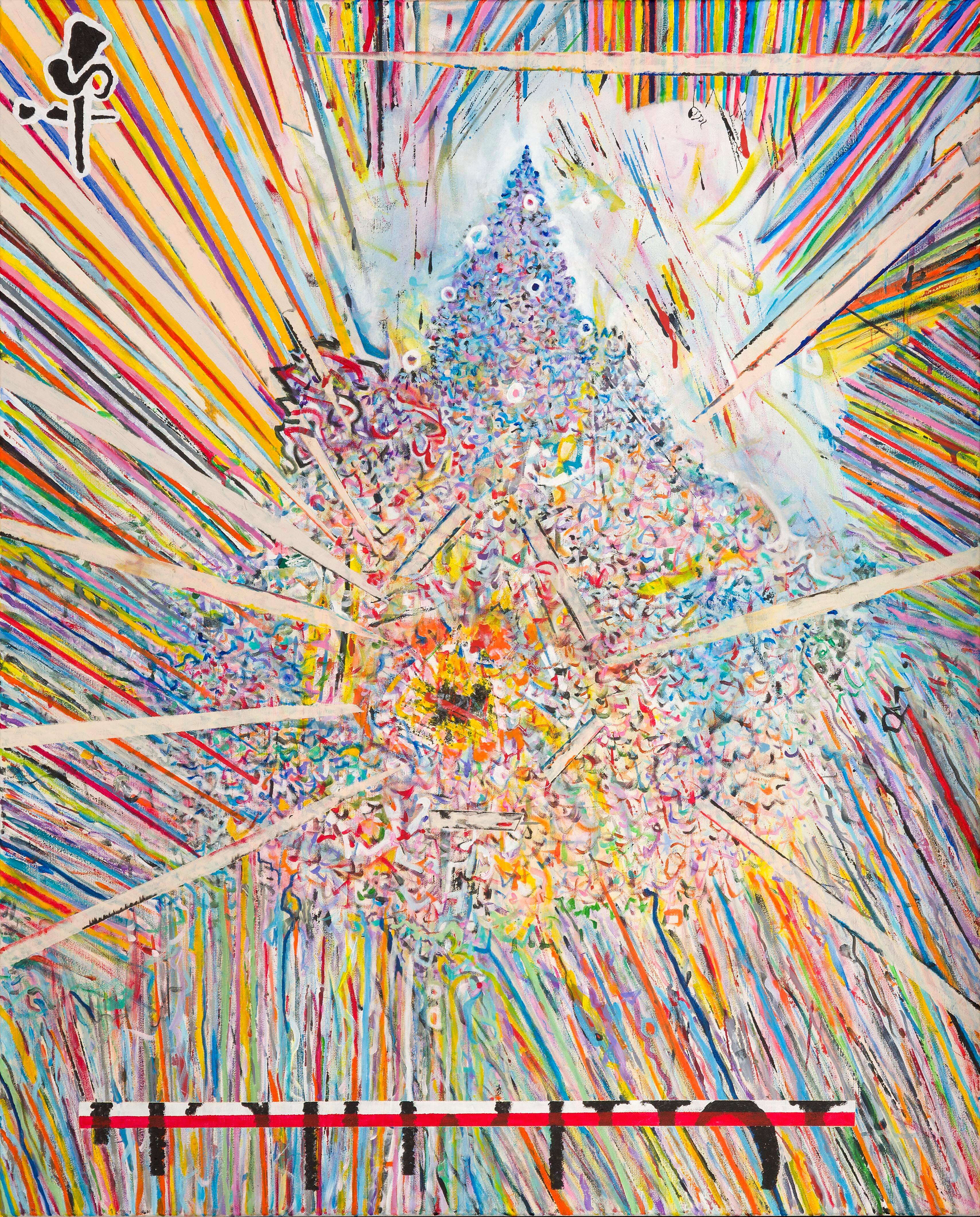 Center 1 de Detlef Aderhold - Grande peinture abstraite contemporaine énergique