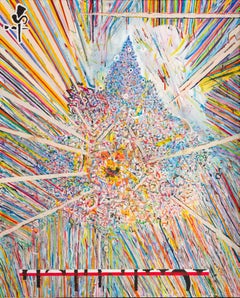 Center 1 by Detlef Aderhold - Large Energetic Contemporary Abstract Painting