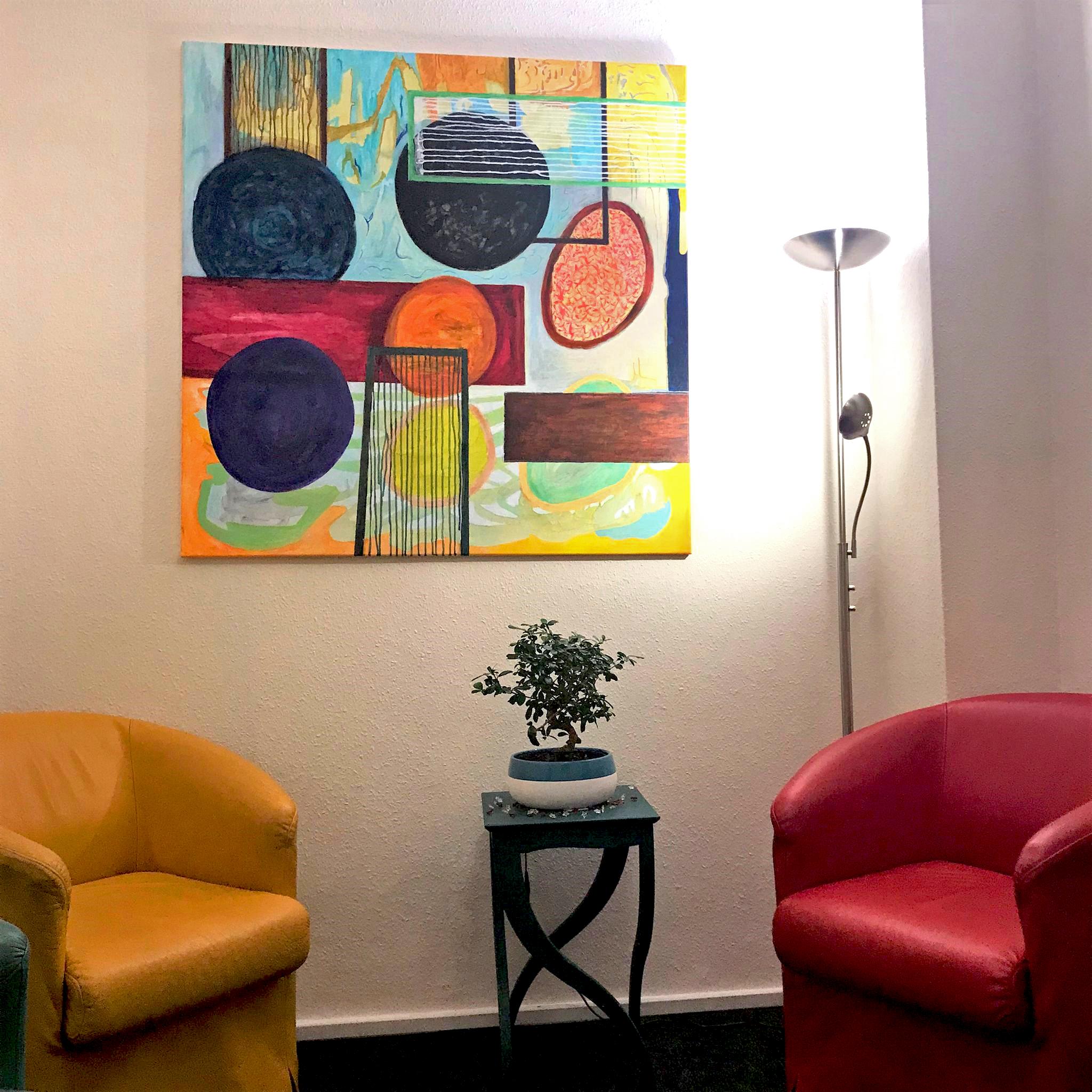 Dots by Detlef Aderhold - Large Energetic Contemporary Abstract Painting For Sale 2