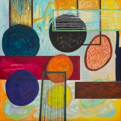 Detlef Aderhold - Grande peinture abstraite énergique contemporaine « Dots »