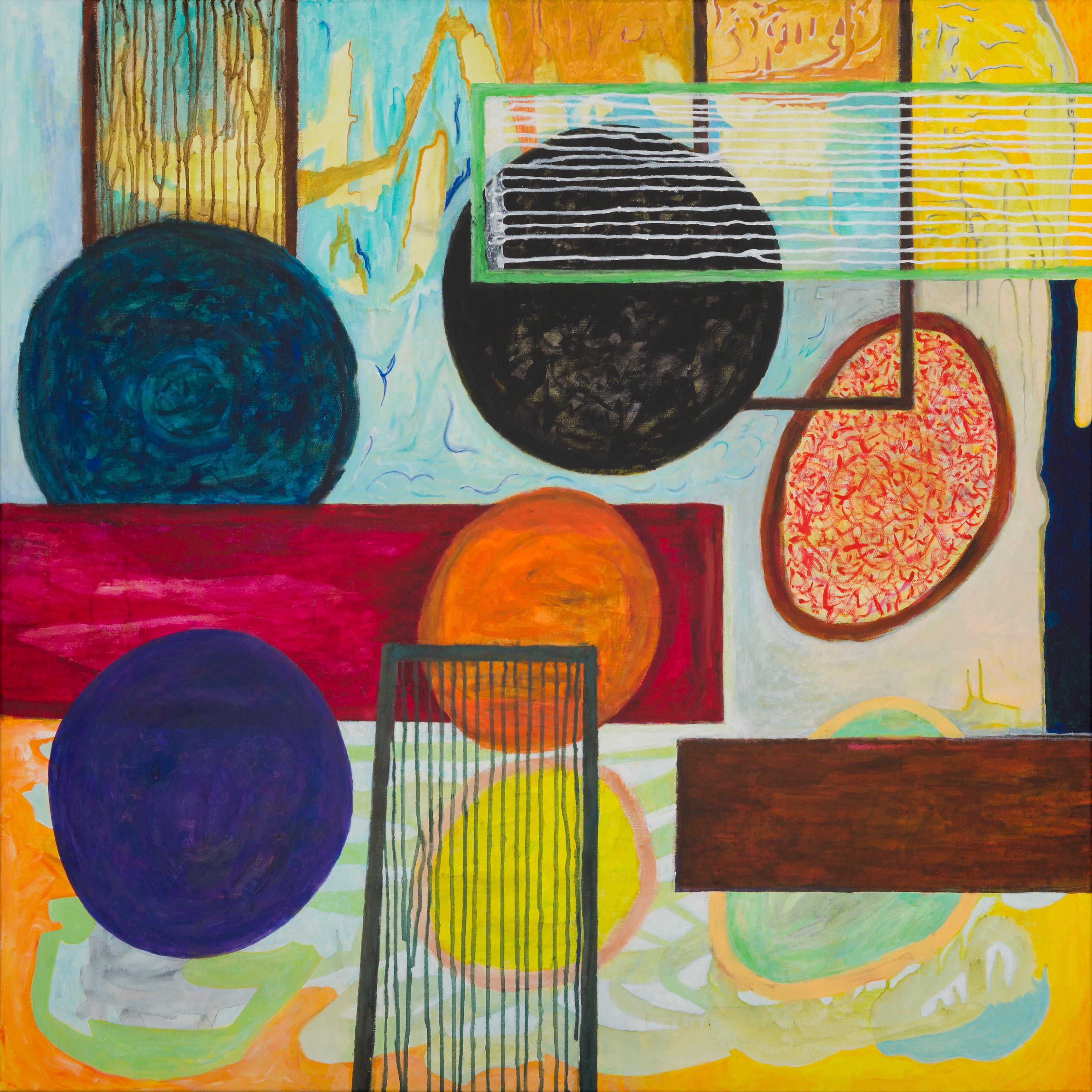 Dot Dot par Detlef Aderhold - Grande peinture abstraite contemporaine énergique