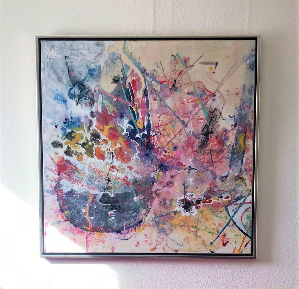Facing by Detlef Aderhold - Large Energetic Contemporary Abstract Painting For Sale 2