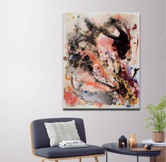 Gespür by Detlef Aderhold - Pintura abstracta contemporánea enérgica de color rojo