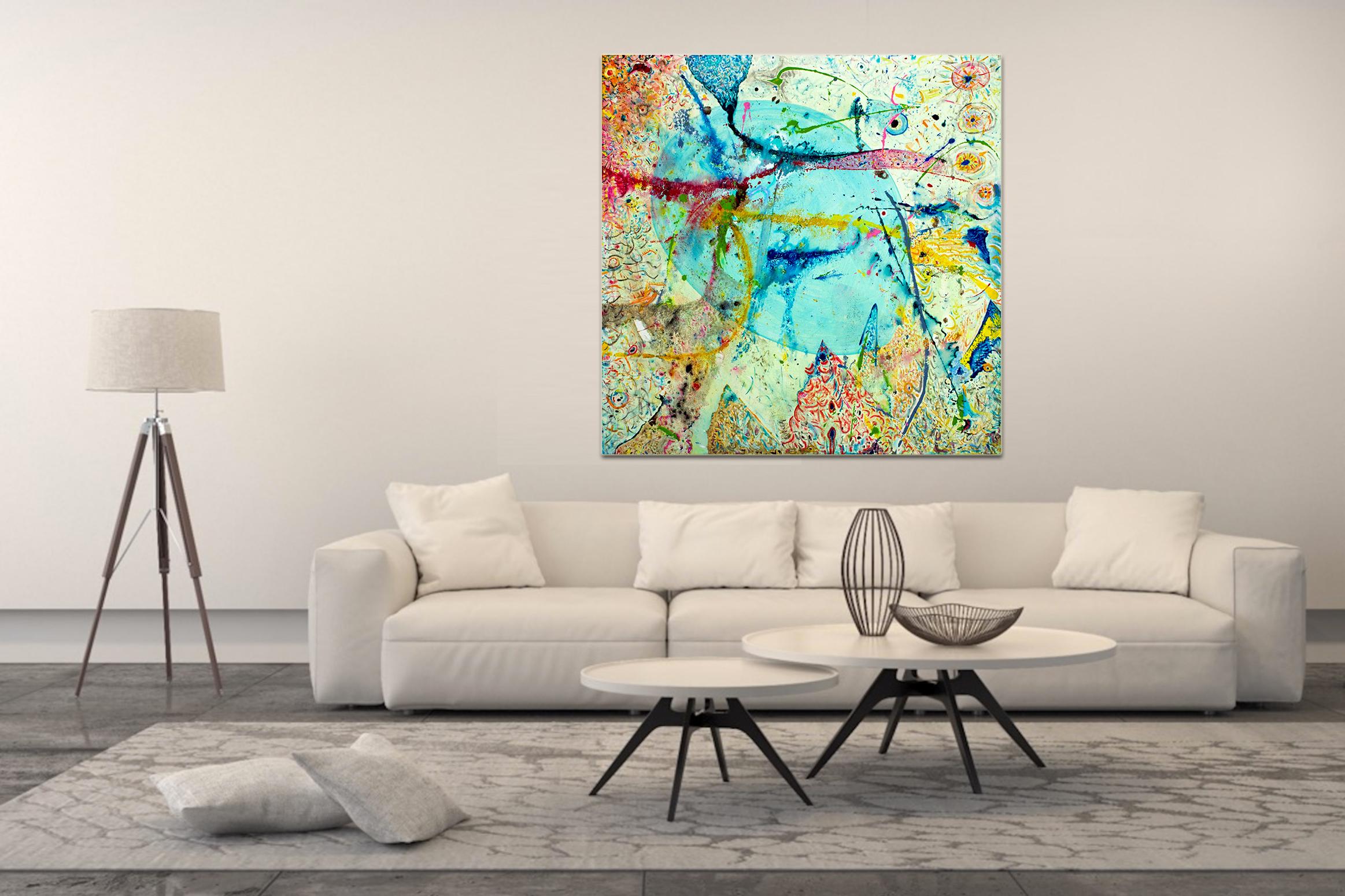 Korn Take 2 von Detlef Aderhold - Große energetische Contemporary Abstrakte Malerei – Painting von Detlef E. Aderhold