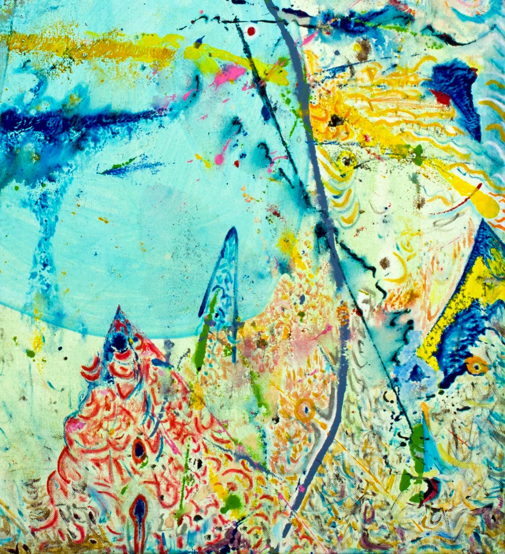 Korn Take 2 von Detlef Aderhold - Große energetische Contemporary Abstrakte Malerei (Zeitgenössisch), Painting, von Detlef E. Aderhold
