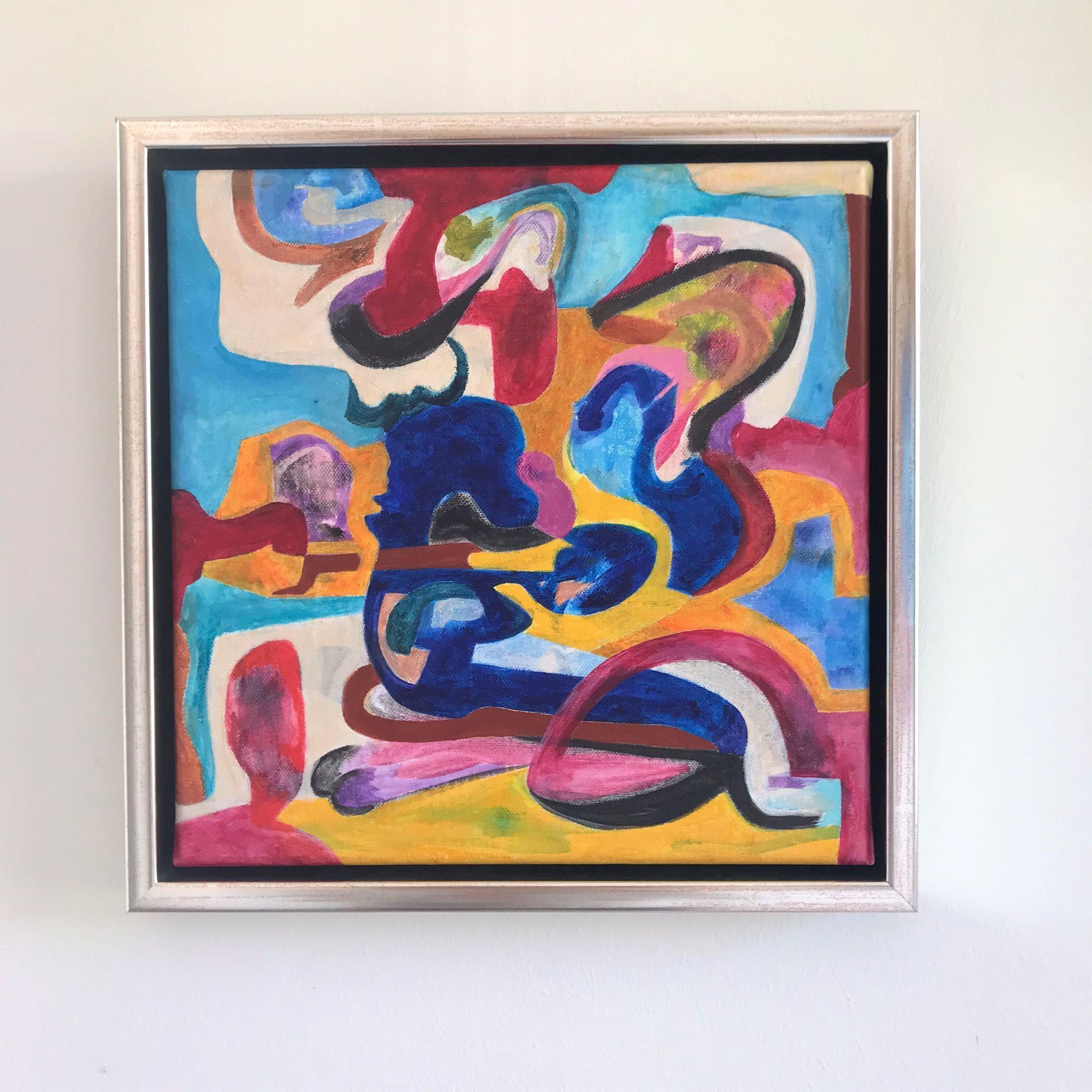 Moments by Detlef Aderhold - Energetic Contemporary Abstract Painting - Beige Interior Painting by Detlef E. Aderhold