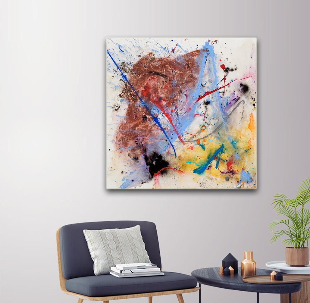Linea di scheda madre di Detlef Aderhold - Pittura astratta contemporanea energica - Painting Contemporaneo di Detlef E. Aderhold