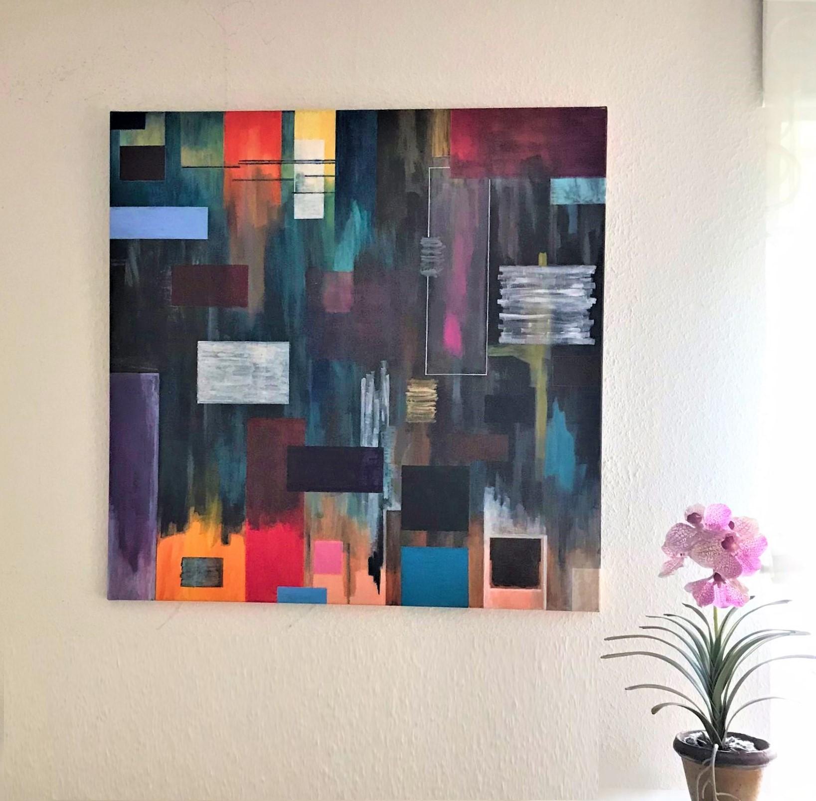 Step Between by Detlef Aderhold - Energetic Contemporary Abstract Painting For Sale 2