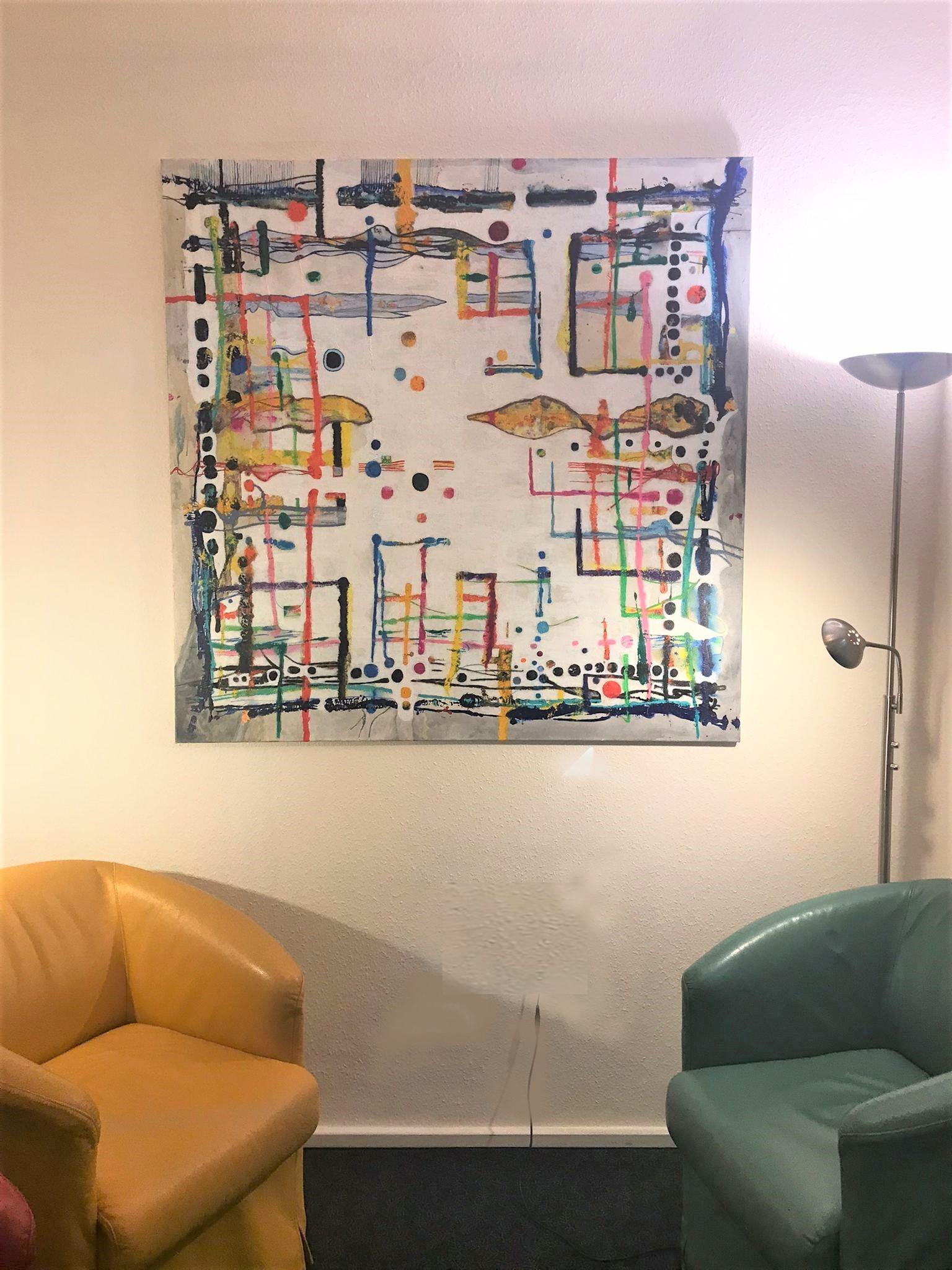 Stripes by Detlef Aderhold - Energetic Contemporary Abstract Painting For Sale 3