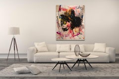 Vague de Detlef Aderhold - Peinture abstraite contemporaine rouge et énergique