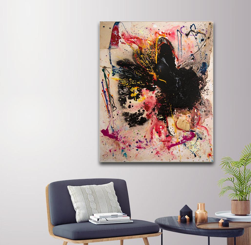 Vague by Detlef Aderhold - Red Energetic Contemporary Abstract Painting For Sale 3