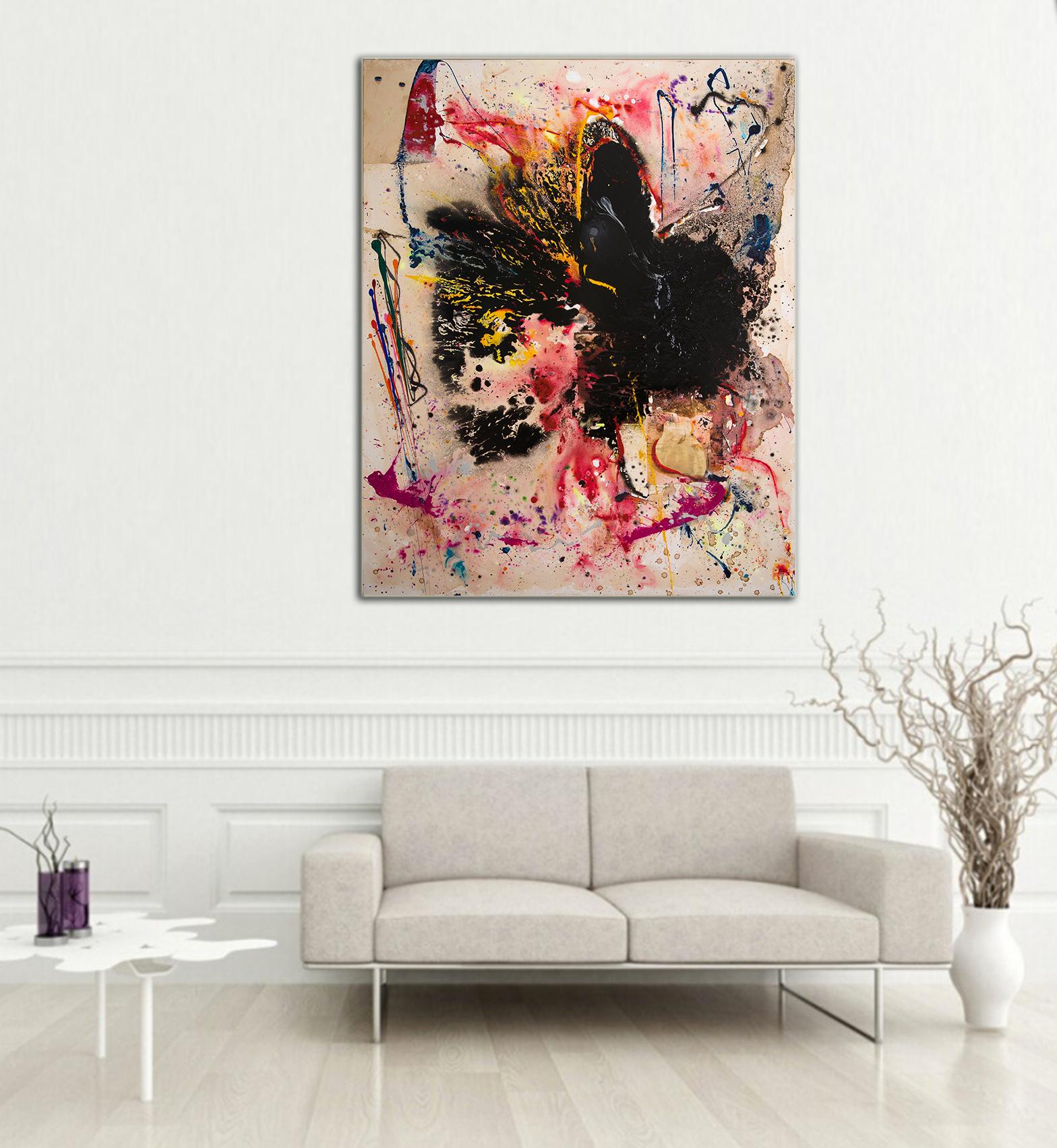 Vague by Detlef Aderhold - Red Energetic Contemporary Abstract Painting For Sale 7