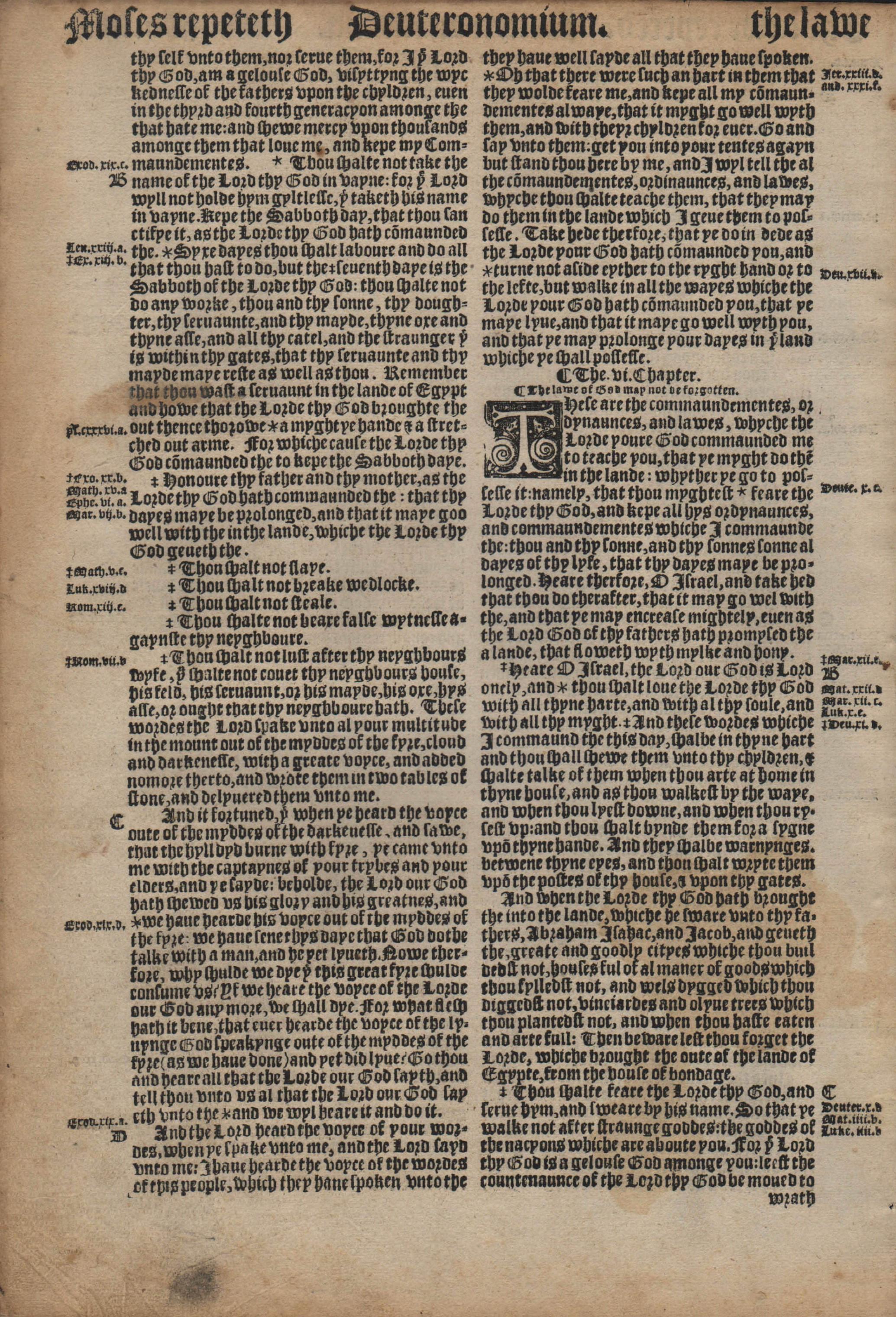 18th Century and Earlier Deuteronomy, Complete Book from the 1540 