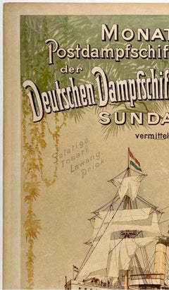 DEUTSCHEN DAMPFSCHIF Rare Original Vintage Antique Ocean Liner Travel Poster