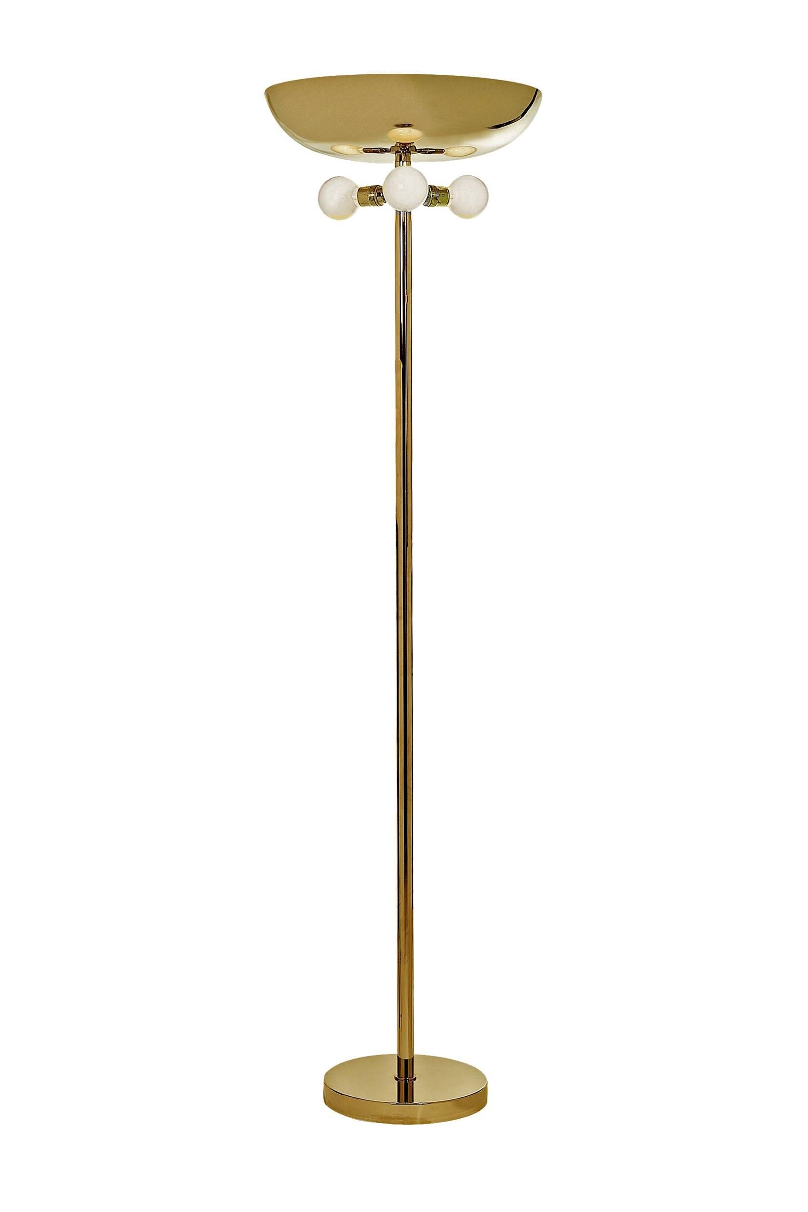 Fait main Torche en laiton de style Art Déco Deutsches Bauhaus, réédition en vente