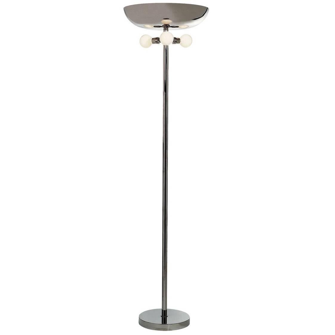 Deutsches Bauhaus Art Deco Style Brass Floor Lamp Torch, Re-Edition For Sale