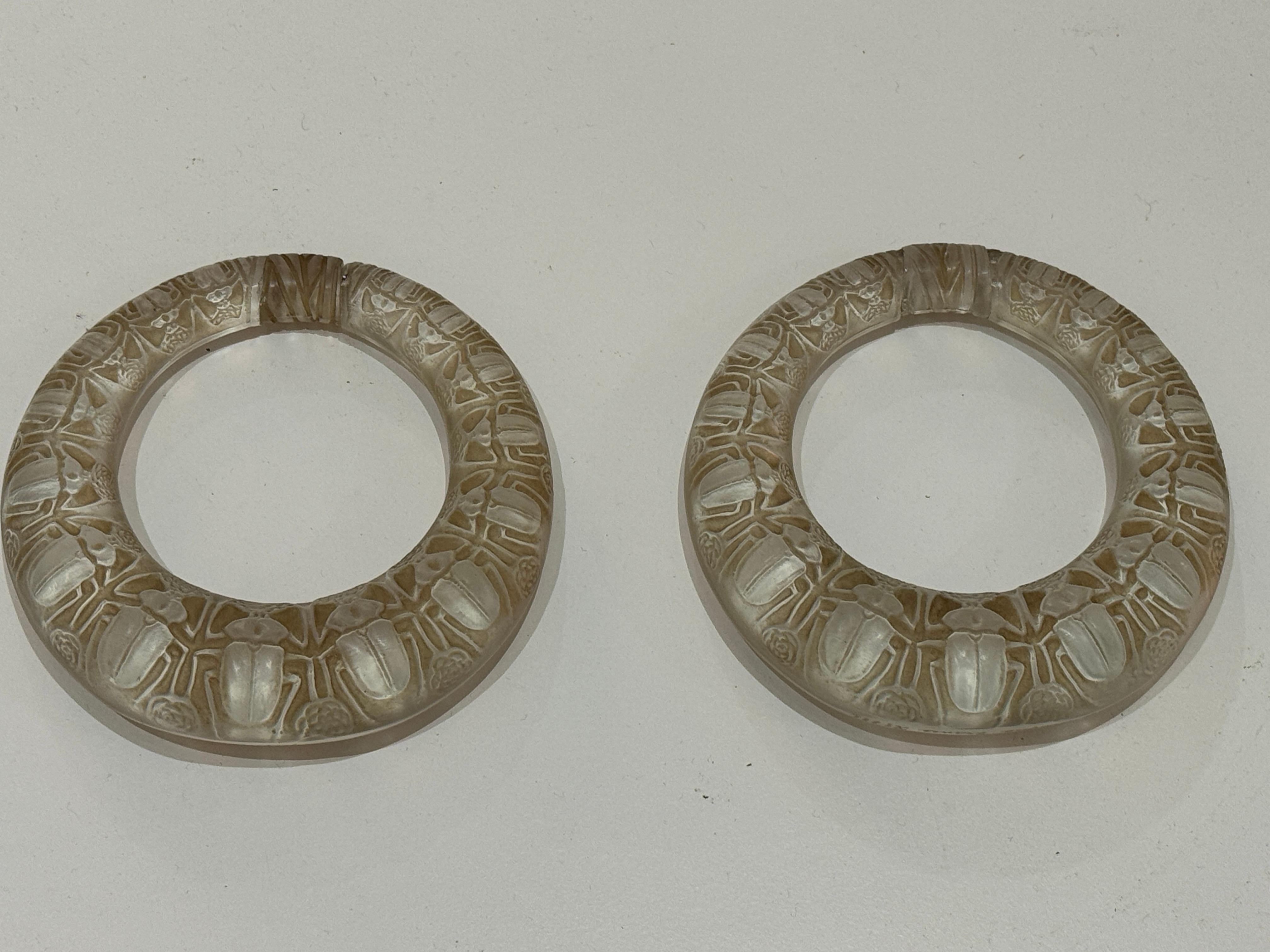 Art Deco Deux Anneaux Scarabées Handles by René Lalique, France, Circa 1919 For Sale