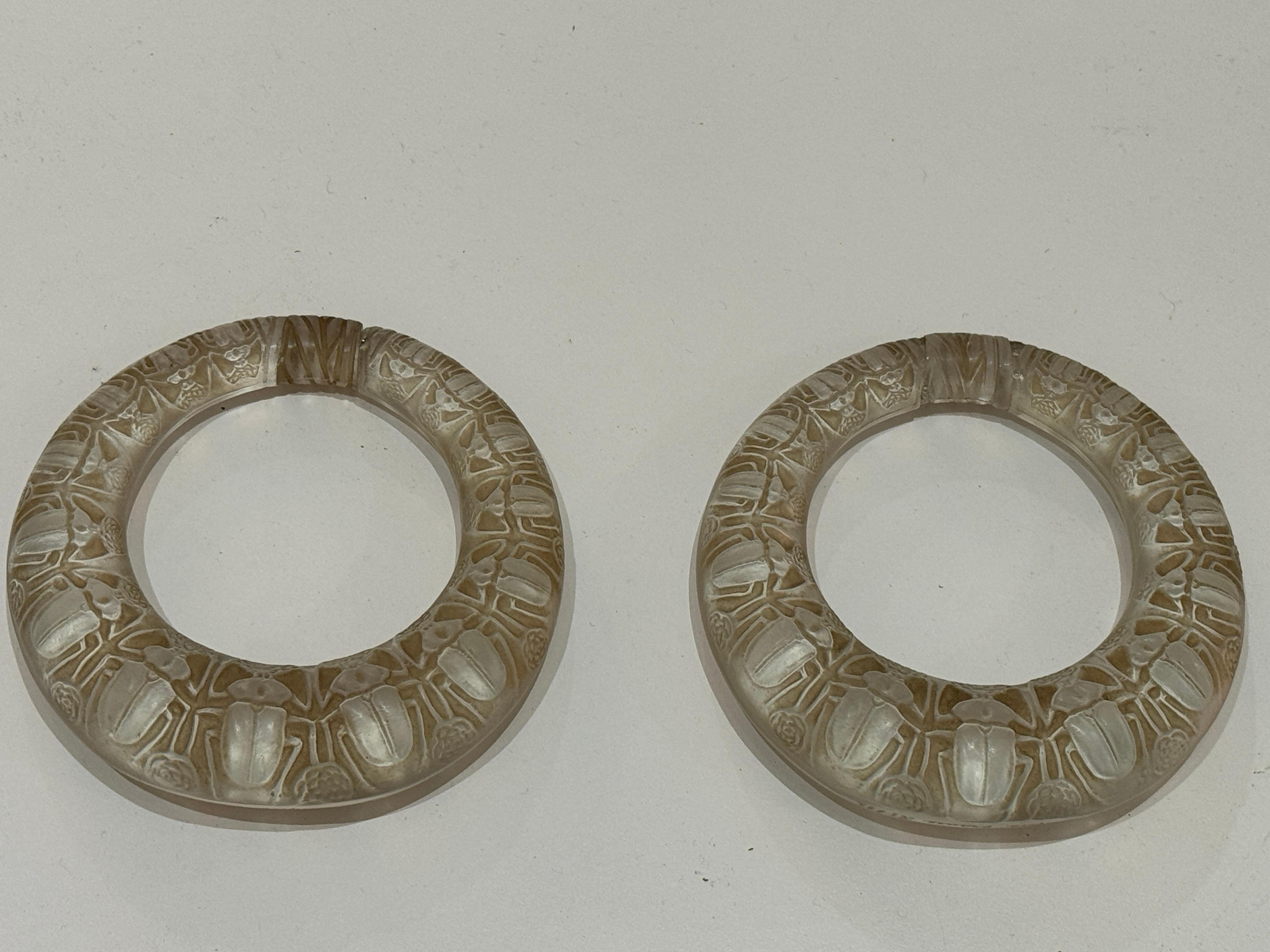 French Deux Anneaux Scarabées Handles by René Lalique, France, Circa 1919 For Sale