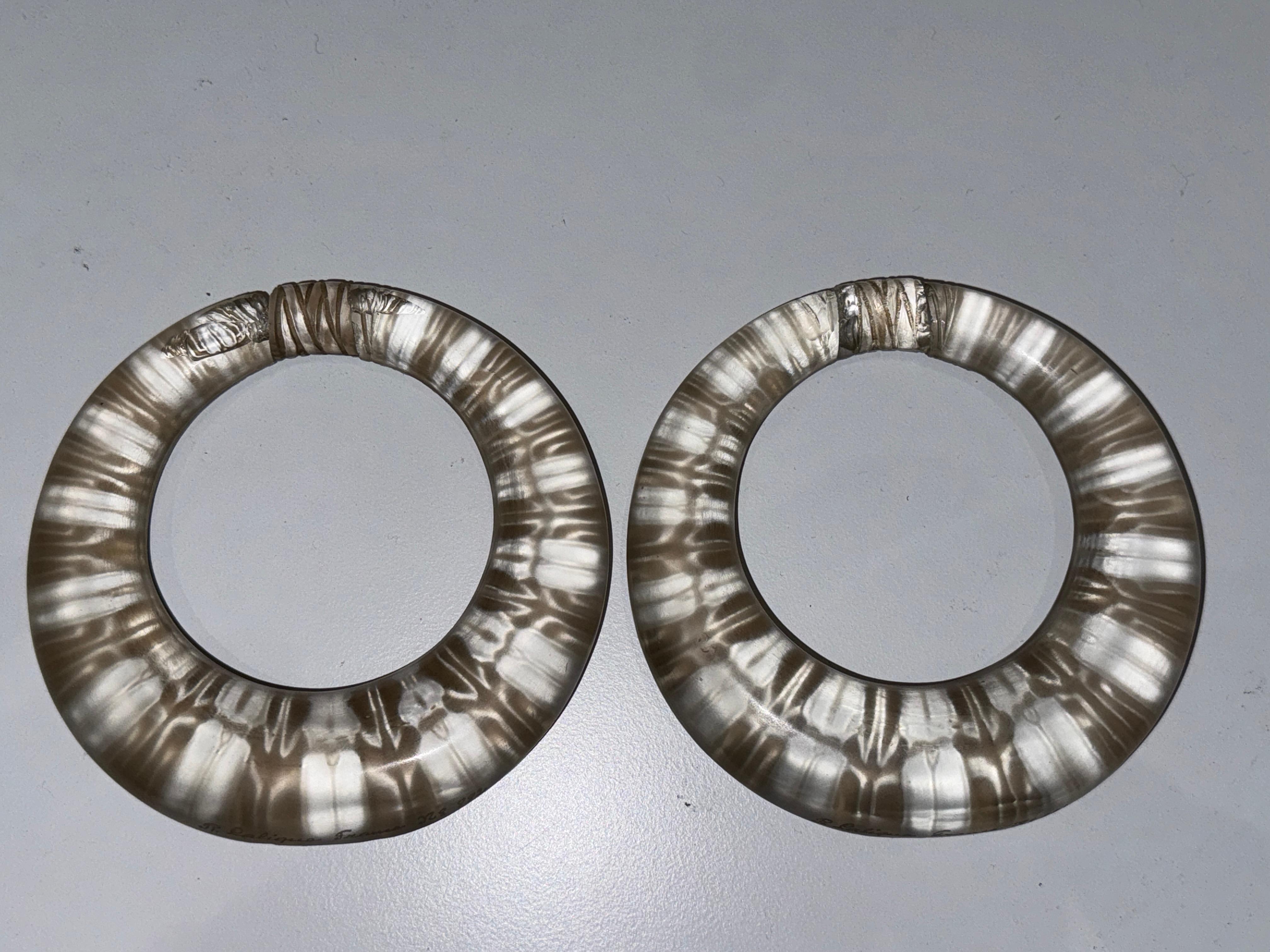 Art Glass Deux Anneaux Scarabées Handles by René Lalique, France, Circa 1919 For Sale
