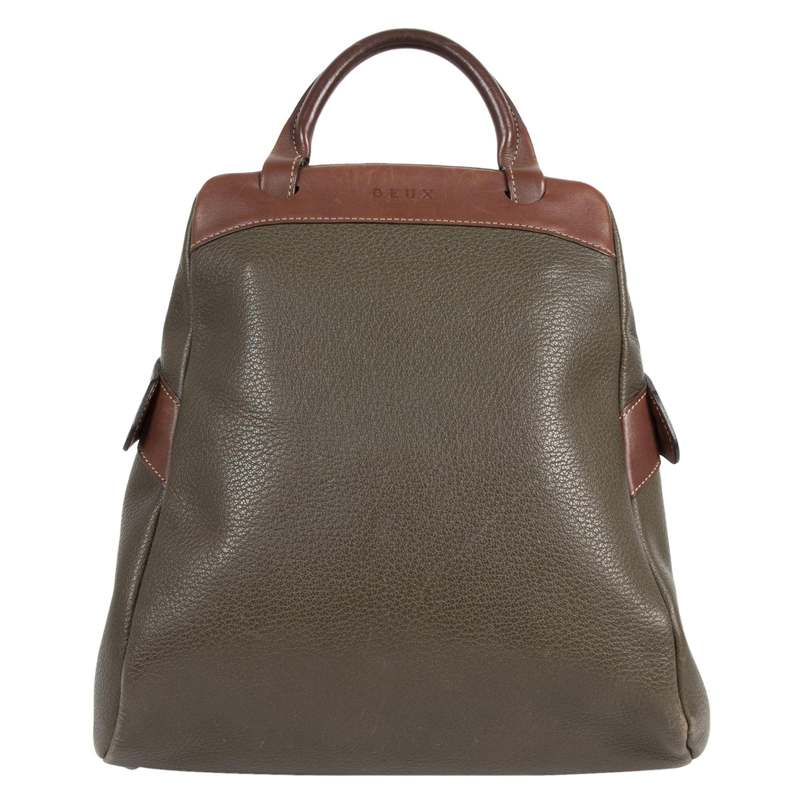 Deux De Delvaux Green Backpack