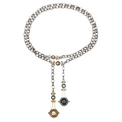 Deux Gouttes Tahitian & Akoya Pearl Necklace in 18k Gold by Elie Top