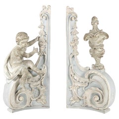 Antique Deux importants éléments de boiserie d'époque Louis XV
