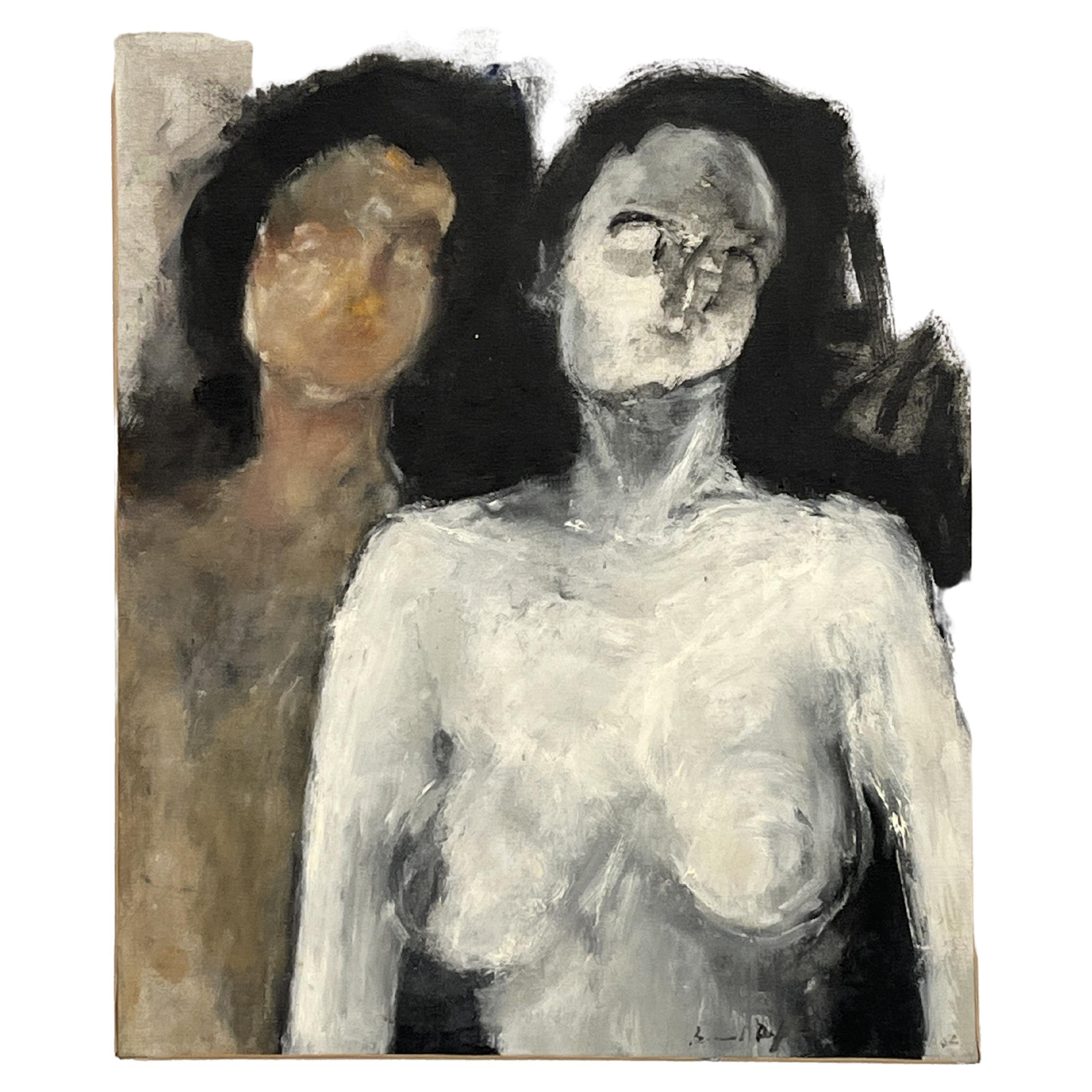 "Deux Nues Féminines" de Bernard Dufour, huile sur toile, 1964