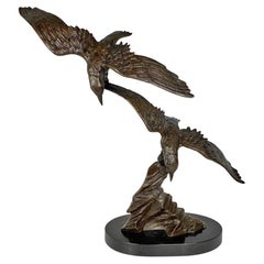 Deux Oiseaux-Bronze von E. Tissot, Art déco