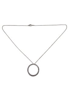 Collar con colgante circular de diamantes de Dev Valencia en oro blanco de 18 quilates n.º 25733
