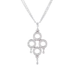Dev Valencia .32 Carat Diamond White Gold Four Circle Pendant Necklace