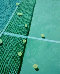 Clay Courts by Devan Sweeney, Oil on Canvas Tennis Themed Contemporary Painting