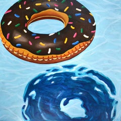 Contemporary Swimming Pool Painting “Pool Party” Oil on Canvas by Devan Sweeney