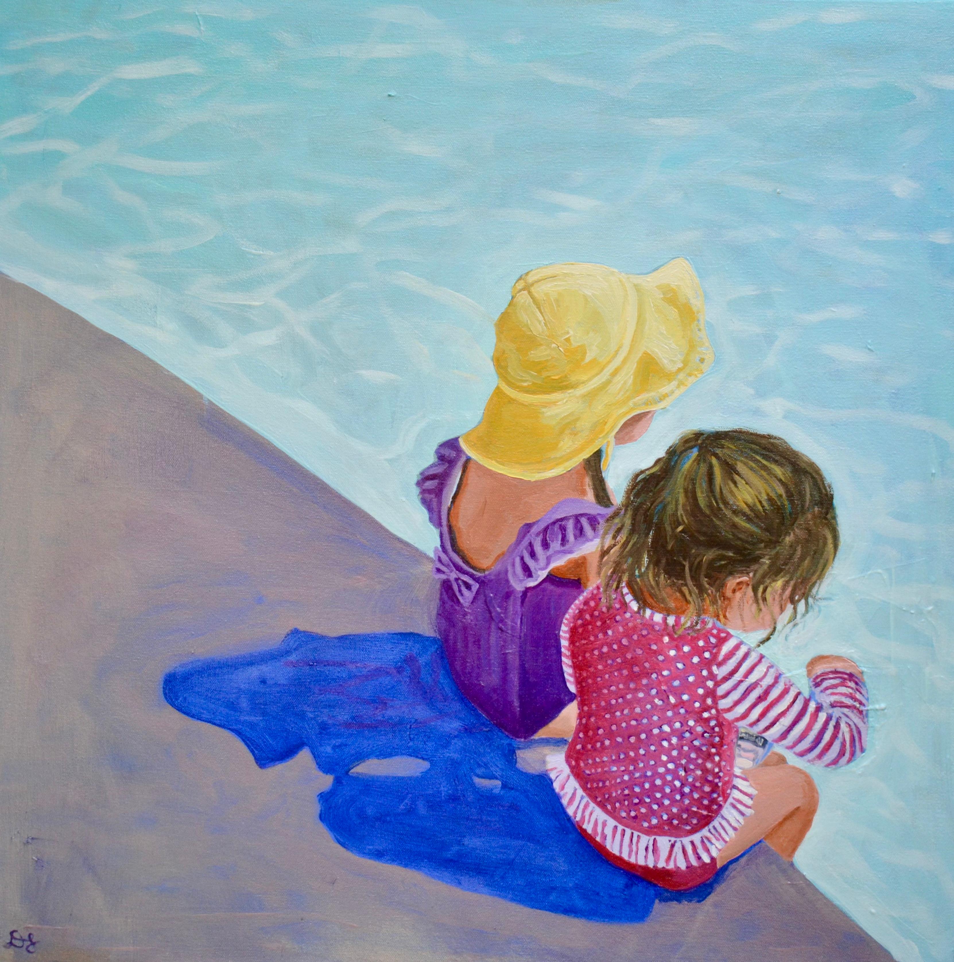 Kiddie Pool von Devan Sweeney, Öl auf Leinwand Pool Thematisch Zeitgenössische Malerei