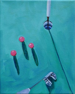 Gioco corto di Devan Sweeney, pittura di golf olio su tela, club
