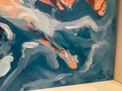 Small Abstract Painting Contemporary Acrylic and Oil on Panel Colorful Modern