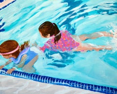 Whimsical Mermaid Painting, Small Coastal Figurative Art on Panel