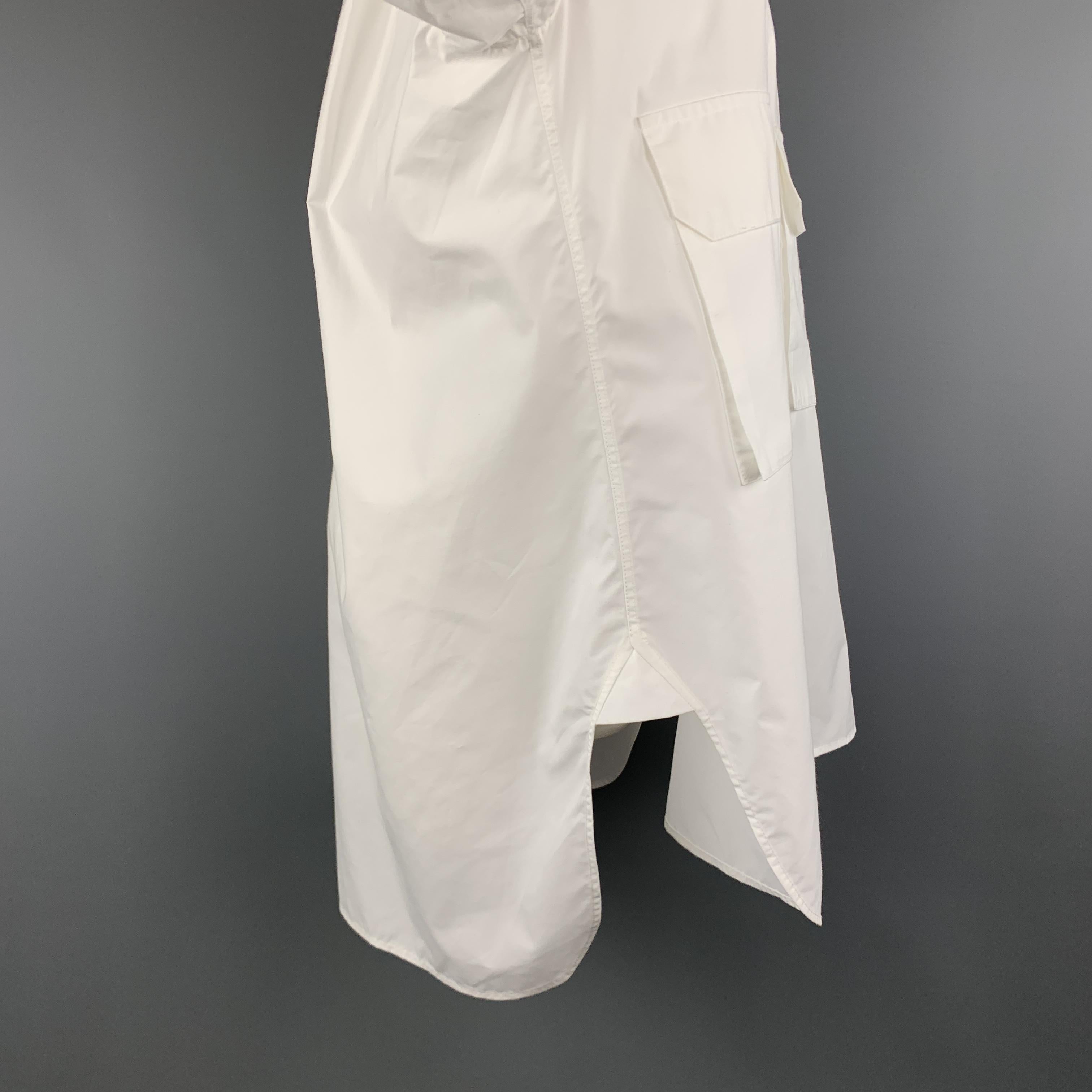 Women's DEVEAUX New York Size 8 White Cotton MAX SHIRT Oversized Blouse