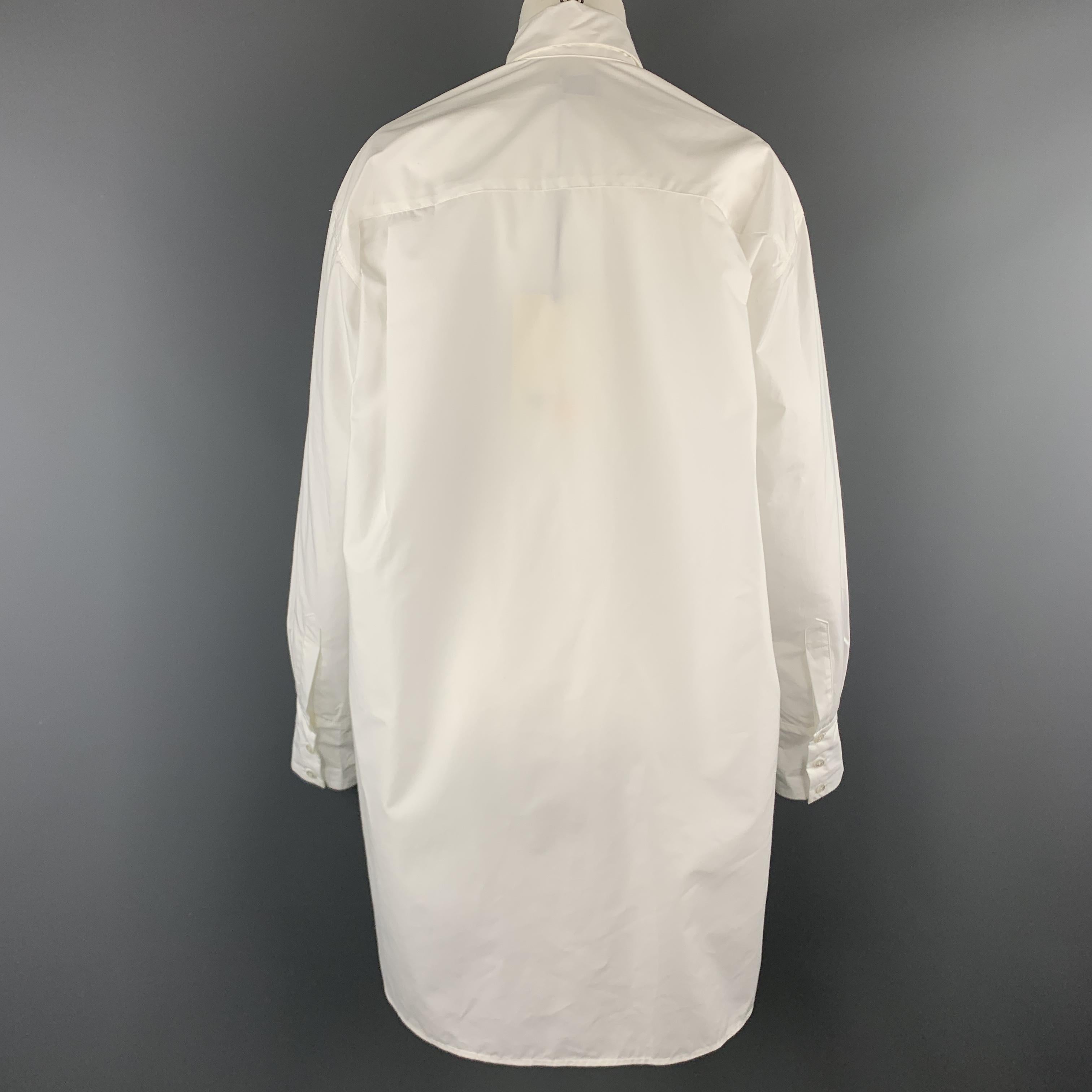 DEVEAUX New York Size 8 White Cotton MAX SHIRT Oversized Blouse 1