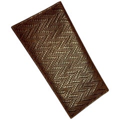 DeVecchi by Hamilton Hodge Brown Woven Leather Wallet, Never Used