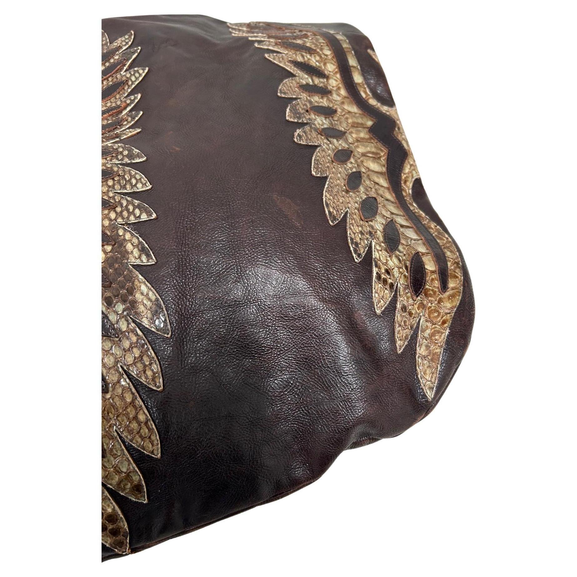 Devi Kroell Large Snakeskin Shoulder Bag  In Excellent Condition For Sale In Queens Village, NY