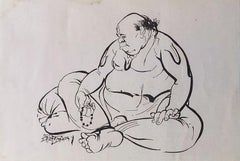 Untitled, Ink on Paper, Modern Artist Devi Prasad Roy Chowdhury “In Stock”