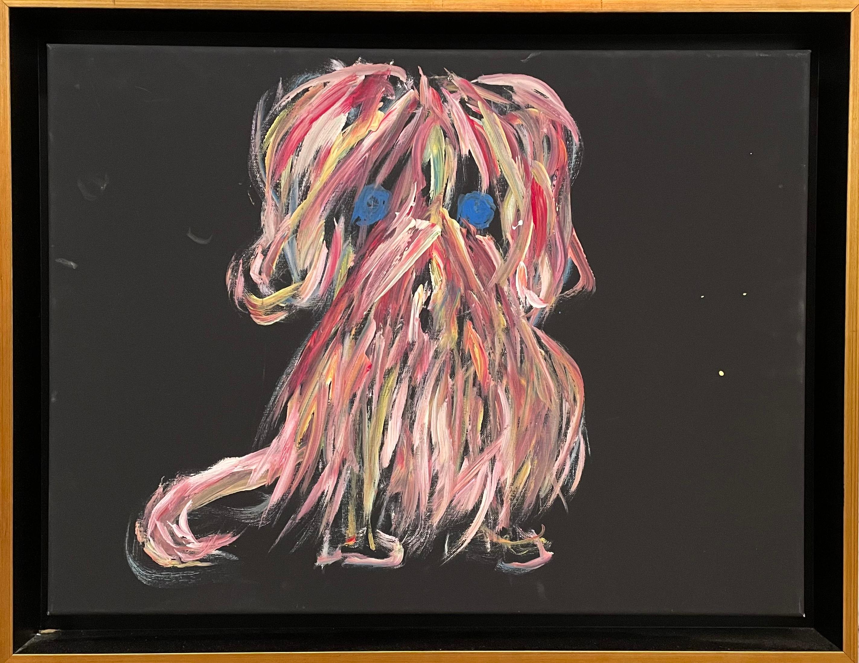 « The Curious Creature » Acrylique sur toile Original 2021  Peinture contemporaine - Painting de Devie Elzafon